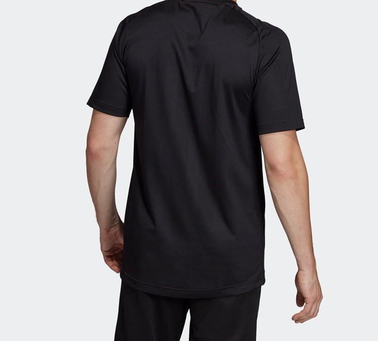 adidas Training Jersey Sports Breathable Short Sleeve Black DP2715