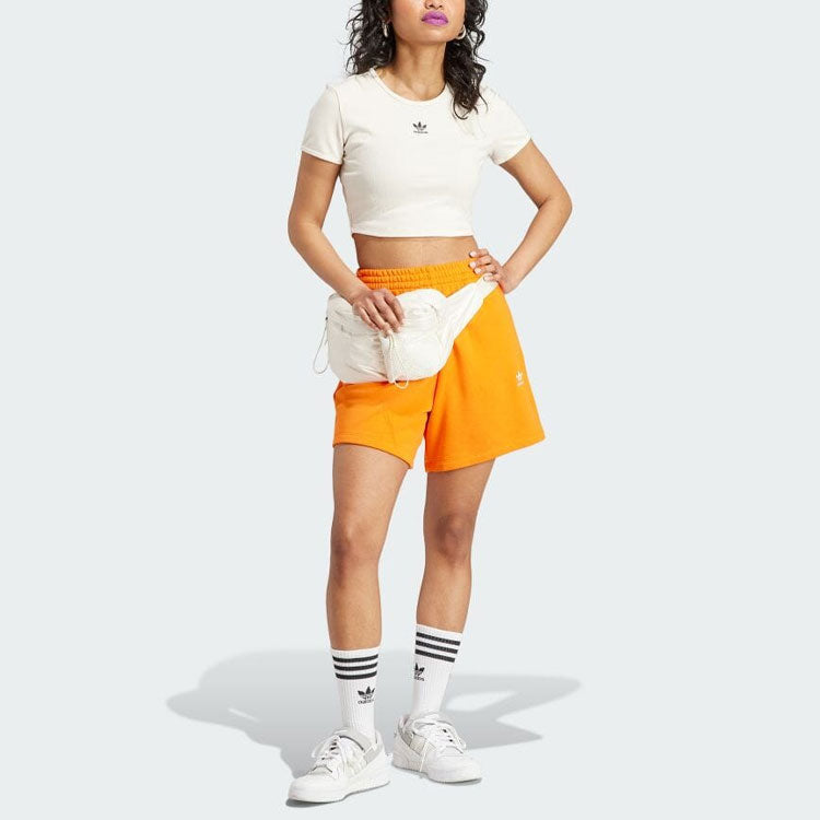 (WMNS) adidas originals Essentials Rib Tee 'White' IJ7804