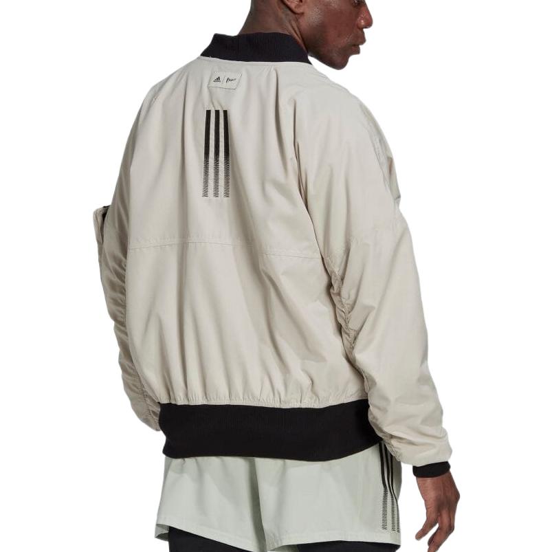adidas Colorblock Zipper Casual Jacket Creamy White HT3408