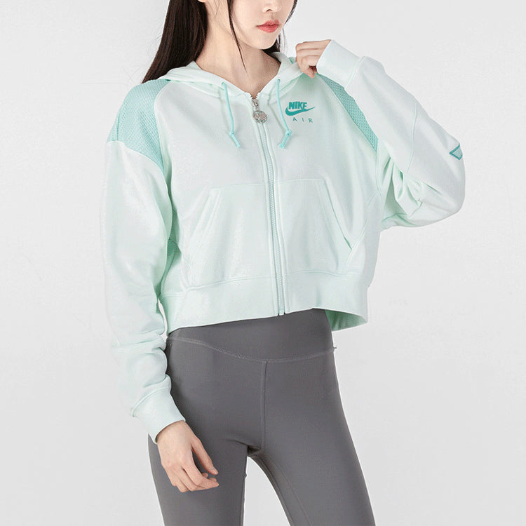 (WMNS) Nike Casual Sports Short Knit Hooded Jacket Green DM6064-394