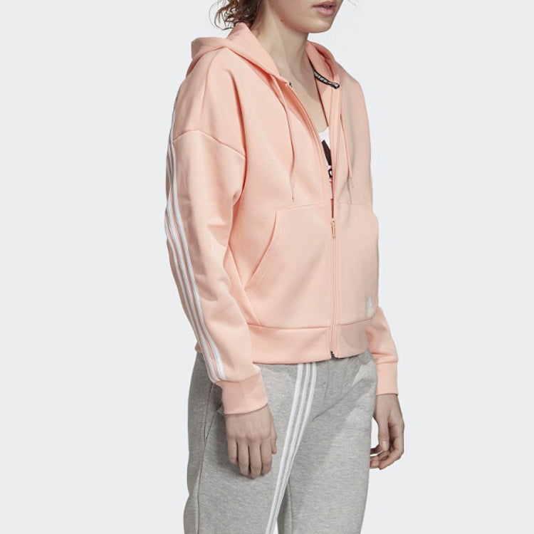 (WMNS) adidas Mh 3S Dk Hd Sports Hooded Jacket Pink EB3824