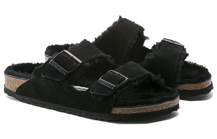 (WMNS) Birkenstock Arizona Fleece Lined Shoe Version Black Unisex 752663