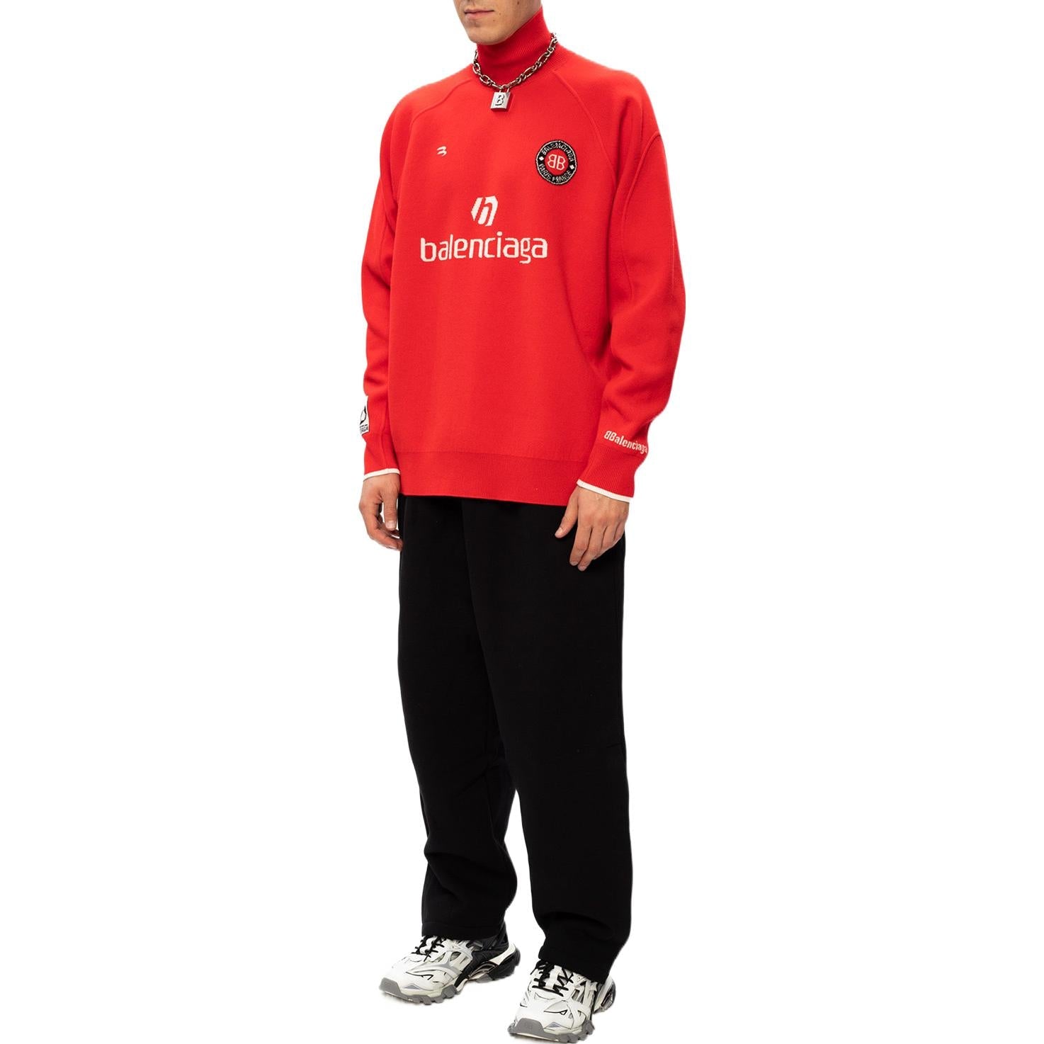 Balenciaga Soccer Knitted Jumper 'Red' 641799T41106540