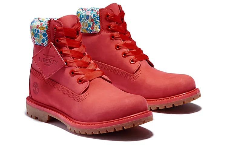 (WMNS) Timberland Made With Liberty Fabrics 6 Inch Boots 'Red' A42DEL61