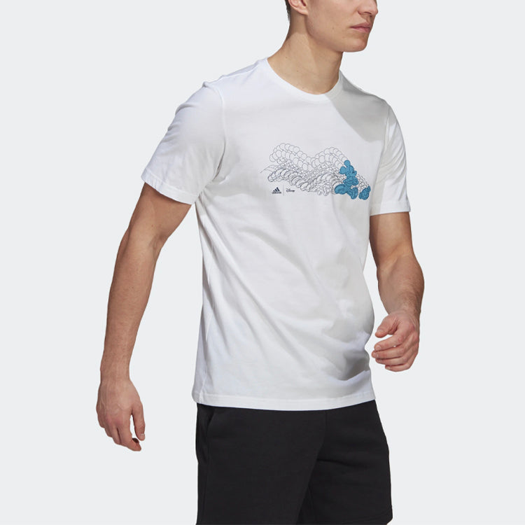 adidas x Disney M Dsny Ftbl T Funny Printing Sports Round Neck Short Sleeve White GL3205