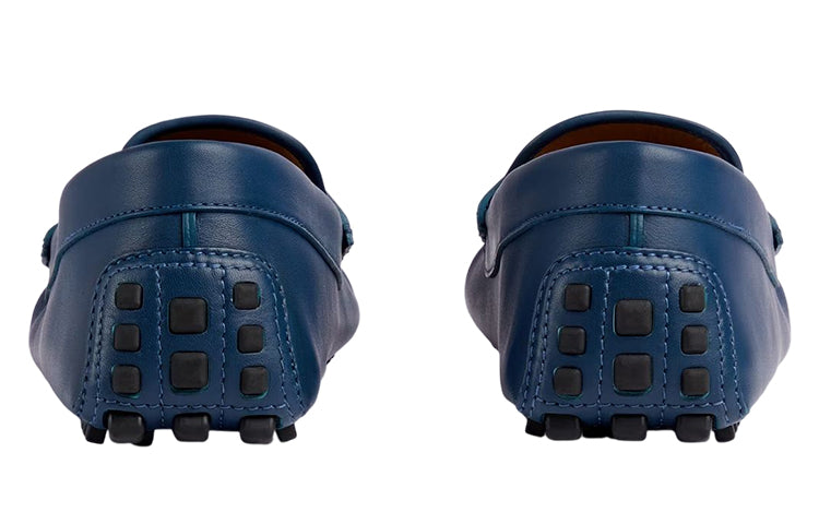 Gucci Interlocking G Leather Driver Shoes 'Blue' 730148-1XH60-4236
