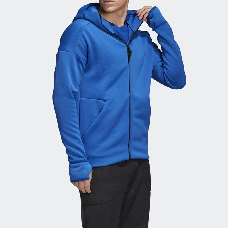 Men's adidas Logo Blue Hooded Jacket EB5237
