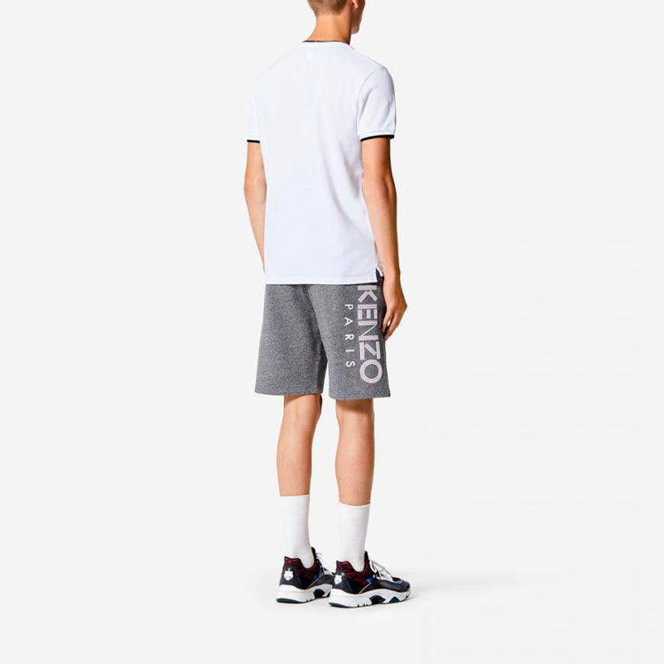 Men's KENZO SS21 Small Tiger Head Embroidered Pocket Round Neck Short Sleeve White F755TS0014BA-01