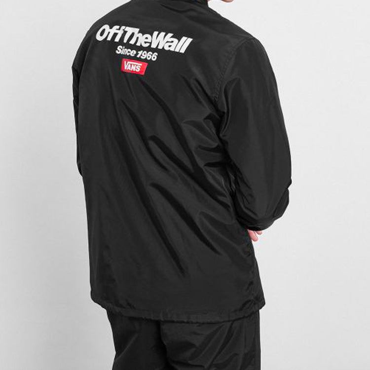 Vans Back Alphabet Logo Printing Jacket Couple Style Black VN0A489UBLK