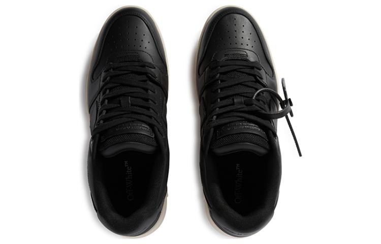 Off-White Out Of Office Leather Sneakers 'Black Yellow' OMIA189F23LEA0011010