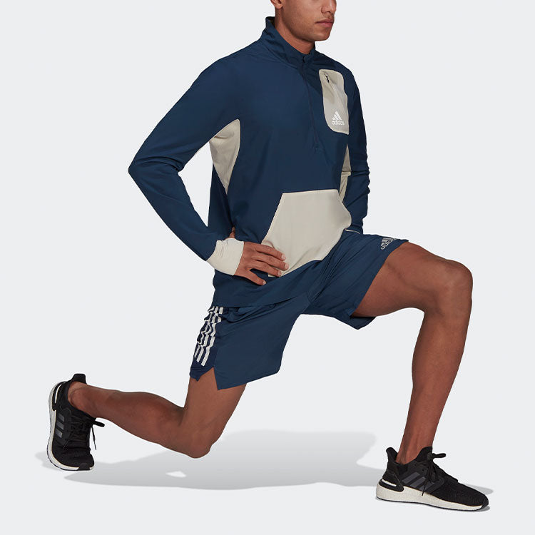 adidas Casual Sports Running Stand Collar Colorblock Jacket Blue GP6488