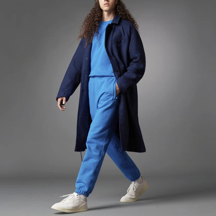 adidas originals Blue Version Series Solid Color Elastic Waistband Loose Sports Pants H33460