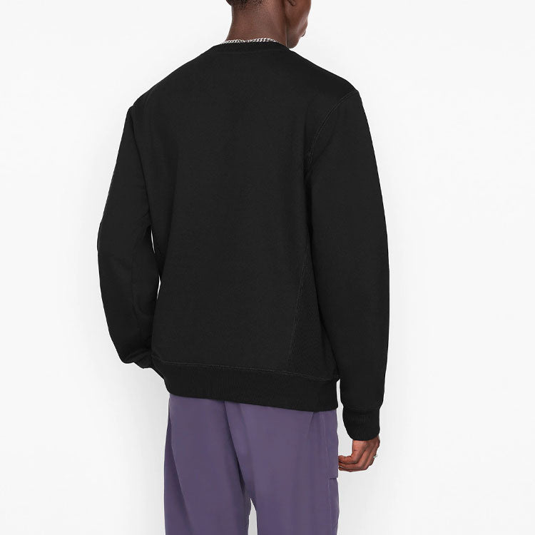 Men's DIOR SS21 Logo Alphabet Flowers Round Neck Pullover Black 113J687A0531-C984