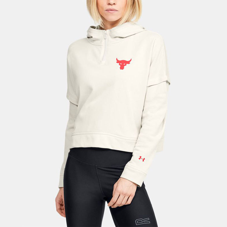 (WMNS) Under Armour x Project Rock Terry Hoodie 'White Pink' 1351807-110