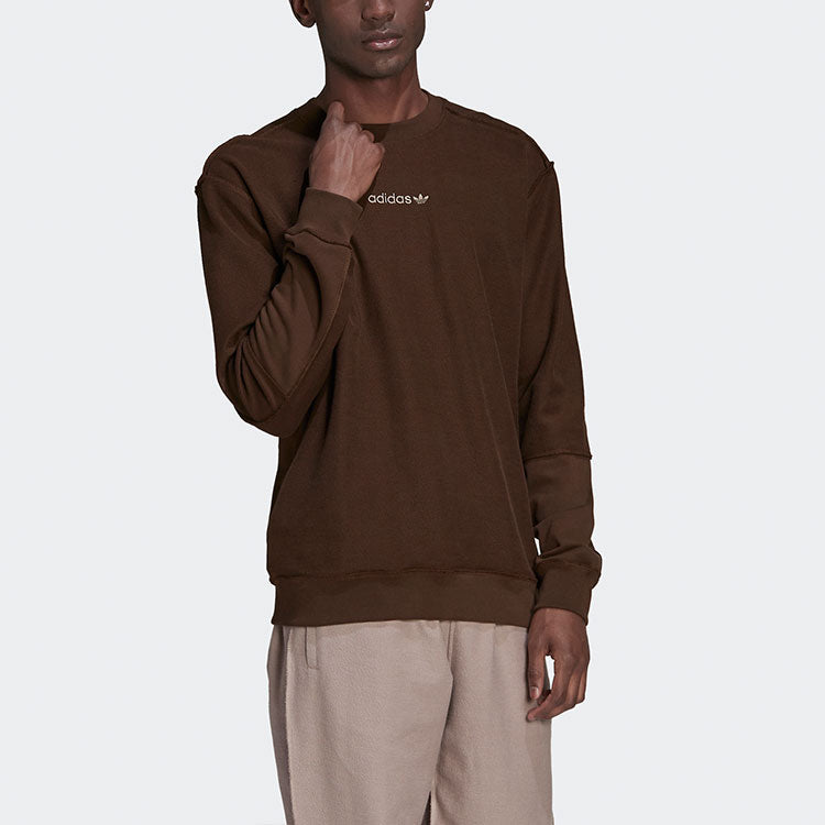 Men's adidas originals Sports Round Neck Pullover Brown HP0437