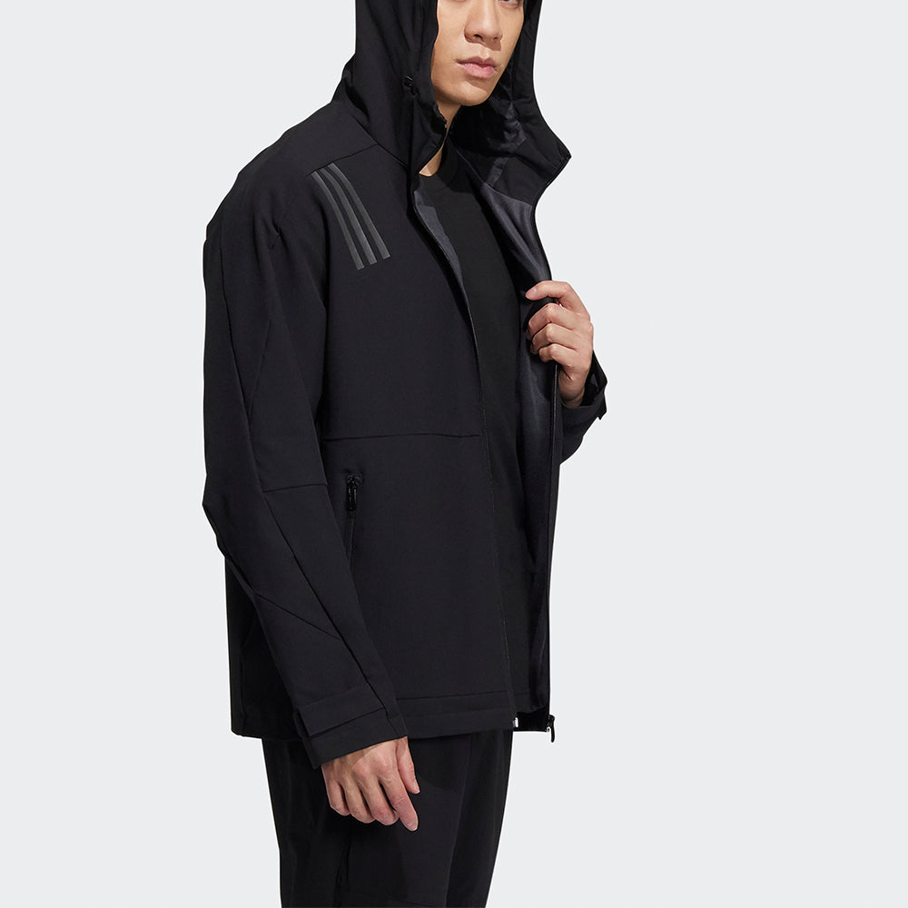 adidas Th Wv Multi Jkt Logo Printing Sports Hooded Jacket Black H39264