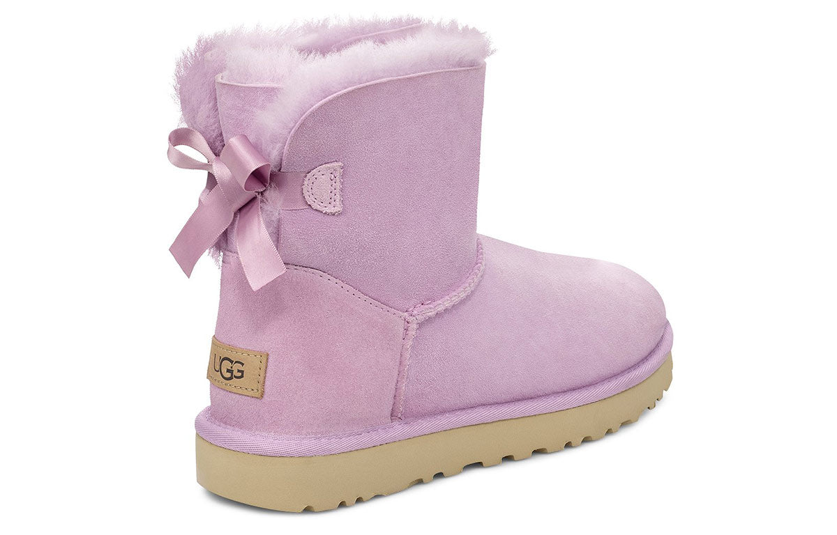 (WMNS) UGG Mini Bailey Bow II Fleece Lined Pink Purple 1016501-CATR