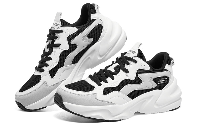 (WMNS) Skechers Bobs Bamina Shoes 'White Black Grey' 117366-WBK