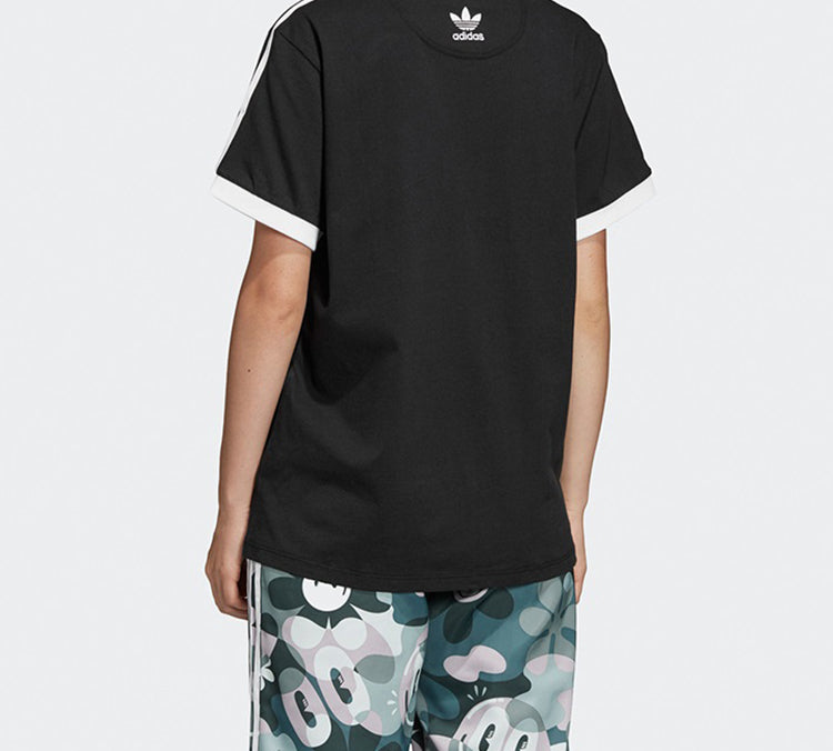 (WMNS) adidas originals Round Neck Pullover Short Sleeve Black DV2664