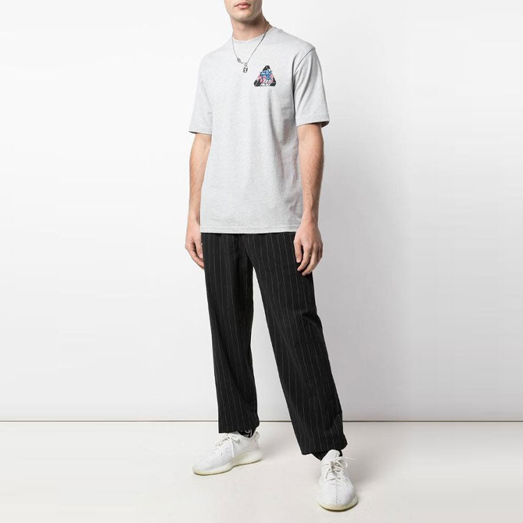 Men's PALACE Ripped Chest logo Printing Short Sleeve Gray P17TS077T