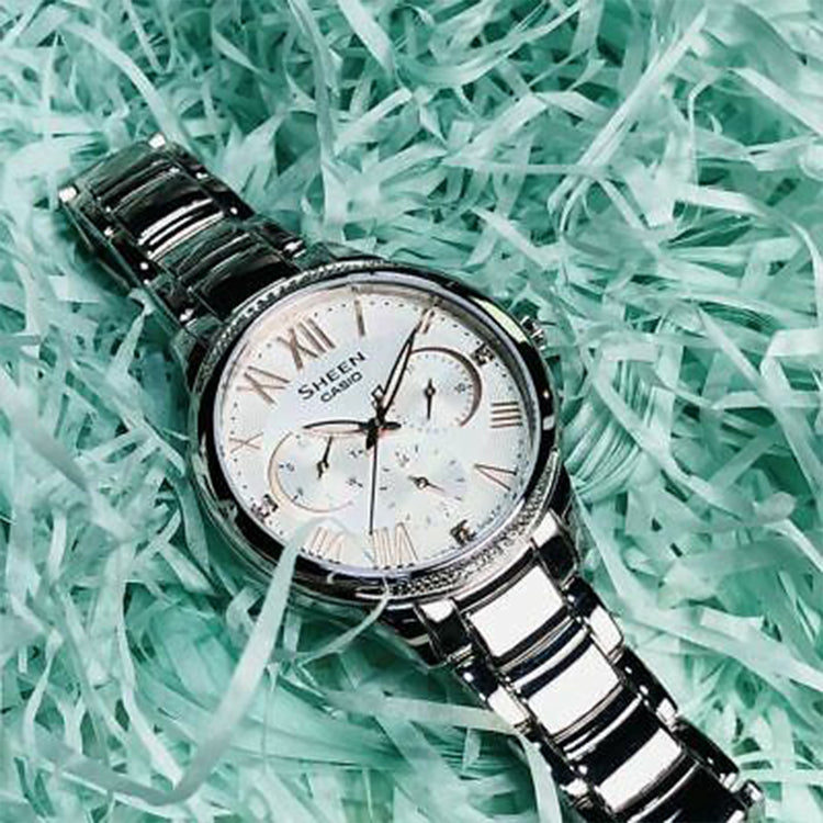 CASIO SHEEN Quartz Waterproof Silver Analog SHE-3058D-7A