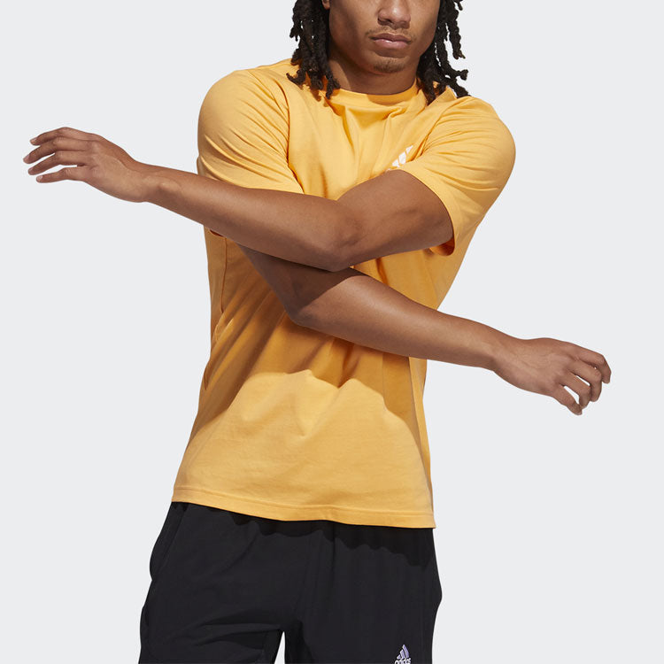 adidas Iso Tee Basketball Sports Printing Round Neck Short Sleeve Orange Yellow GQ8382