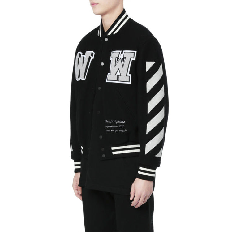 Off-White SS21 Alphabet Printing Long Sleeves Jacket Black OMEA267R21FAB0011001