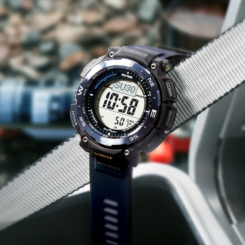 Men's CASIO PRO TREK Series Fashion Stylish Sports Waterproof Solar Powered Blue Watch Mens PRW-3400Y-2PR
