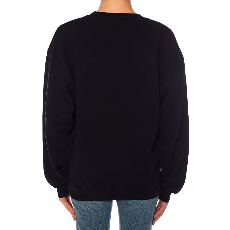 (WMNS) Balenciaga Logo Printing Cotton Round-neck Swea Black 578132TEV191000