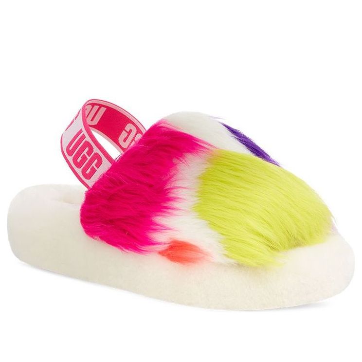(WMNS) UGG Fluff Yeah Party Spots Slipper 'White' 1125006-WHT