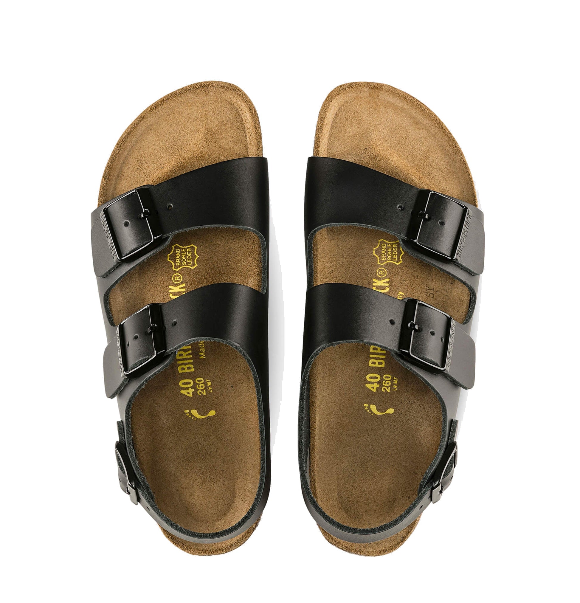 Birkenstock Milano Leather Narrow Fit Sandals 'Black' 034193