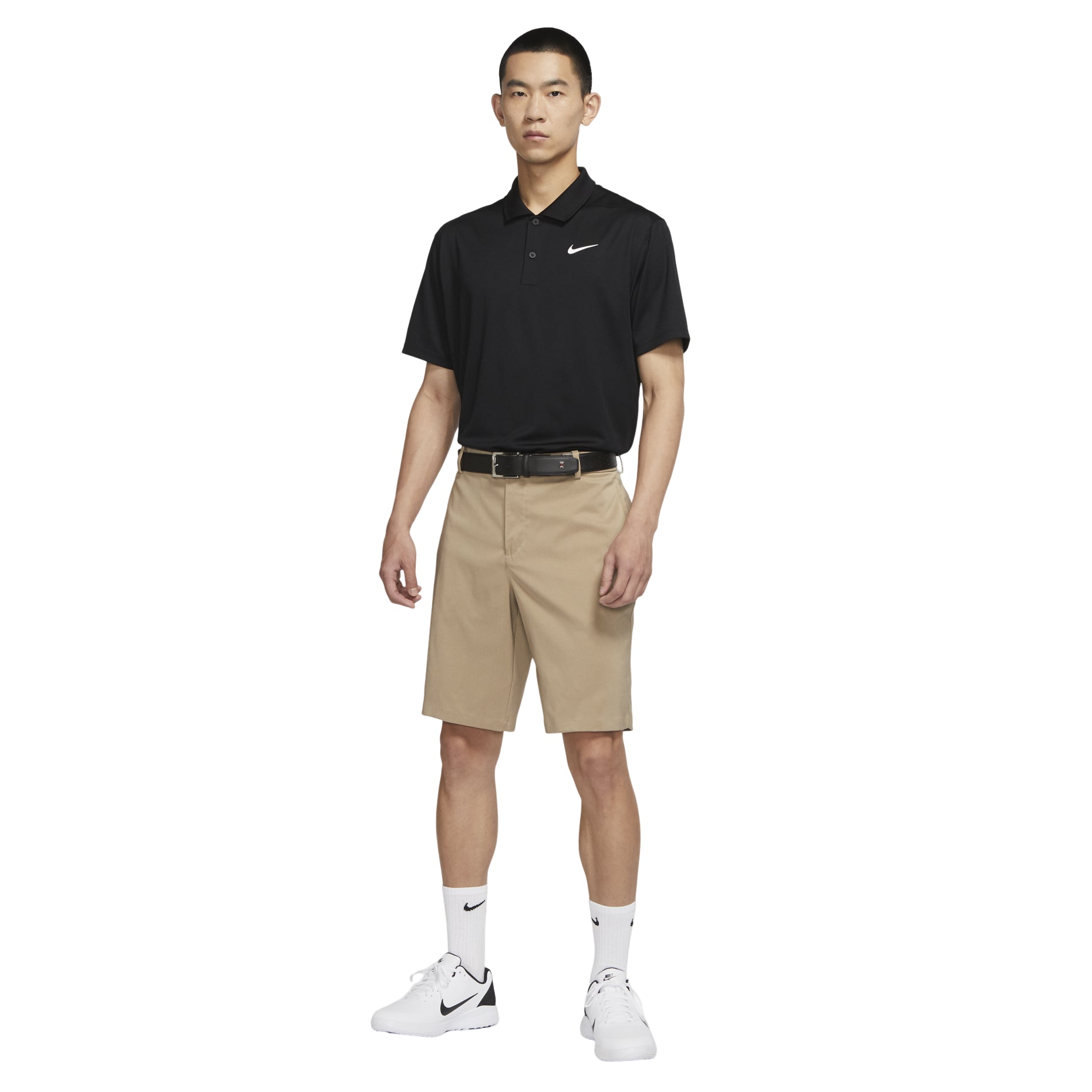 Nike Dri-FIT Victory Solid Color Logo Printing Quick Dry Breathable Short Sleeve Polo Shirt Black DH0823-010