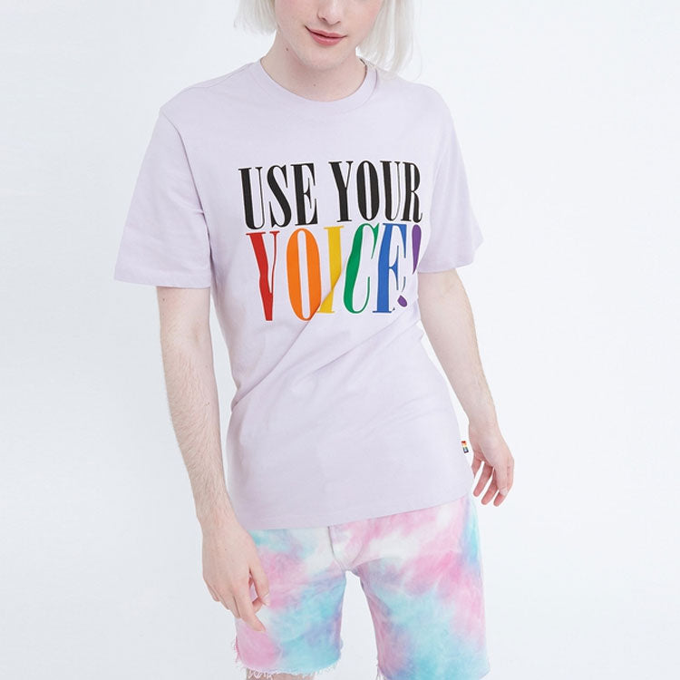 Levis Rainbow Series Casual Alphabet Printing Short Sleeve Unisex Purple 24671-0021