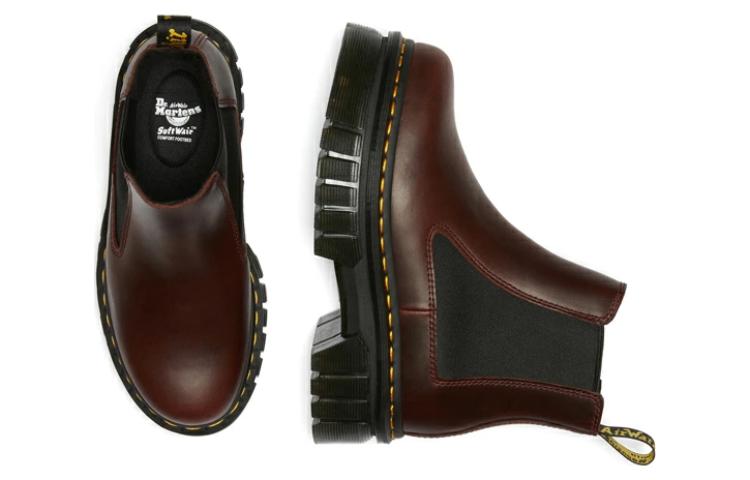 (WMNS) Dr. Martens Audrick Brando Leather Platform Chelsea Boots 'Brown' 27820211