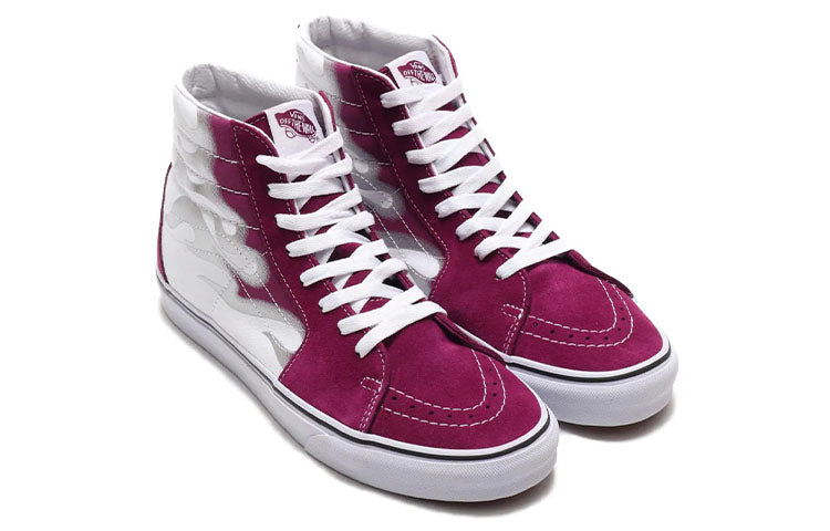 Vans Unisex Sk8-hi Flame Sneakers Purple/White VN0A4U3CXEZ