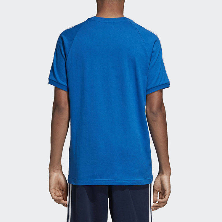 adidas originals Sports Round Neck Retro Short Sleeve Blue DH5805