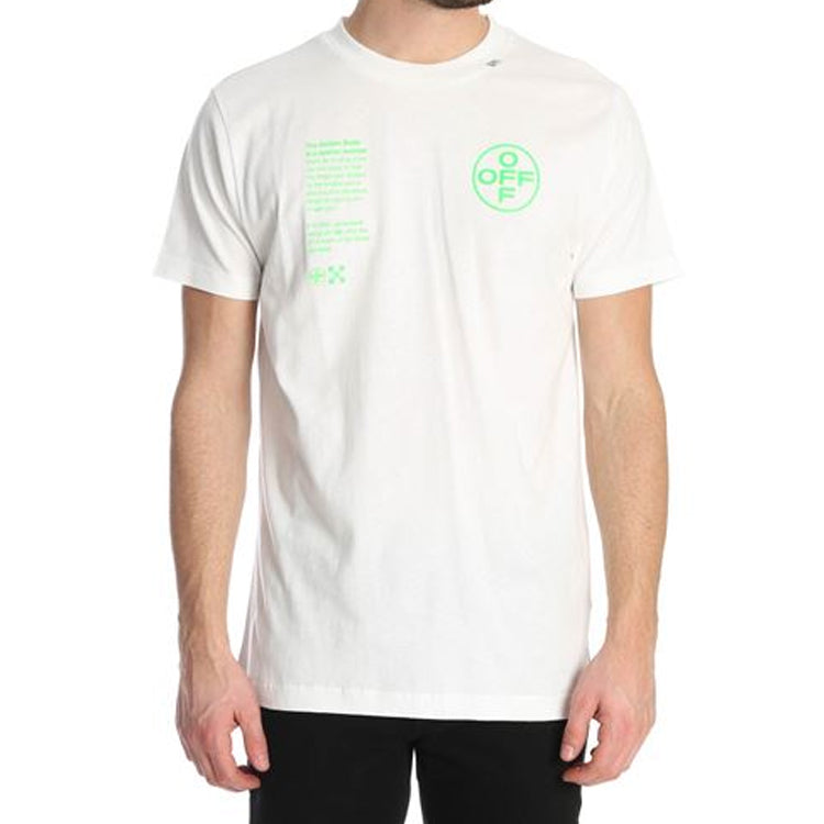 Off-White Fluorescence Alphabet Printing Short Sleeve White OMAA027R201850060145