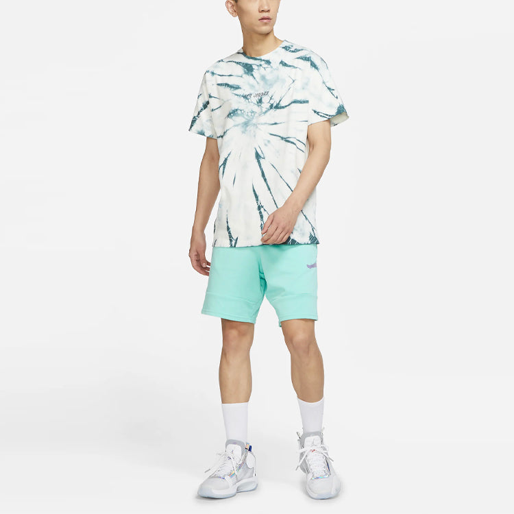 Air Jordan Tie Dye Printing Loose Knit Short Sleeve Green DQ3903-101