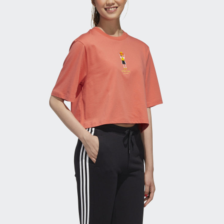 (WMNS) adidas neo Casual Sports Short Sleeve Red GP8573