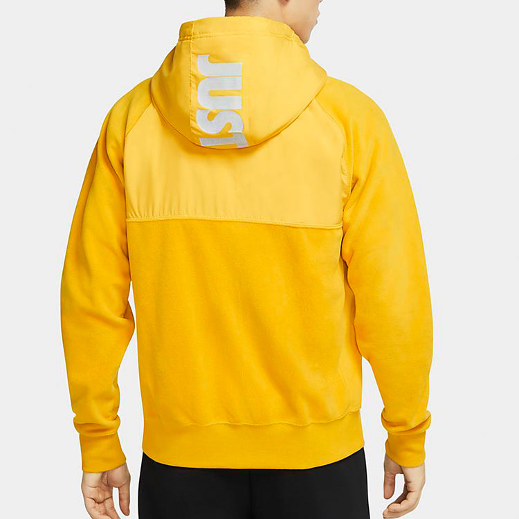 Nike Sportswear Casual Sports Splicing Fleece Lined Hooded Jacket sunflower DC4114-740