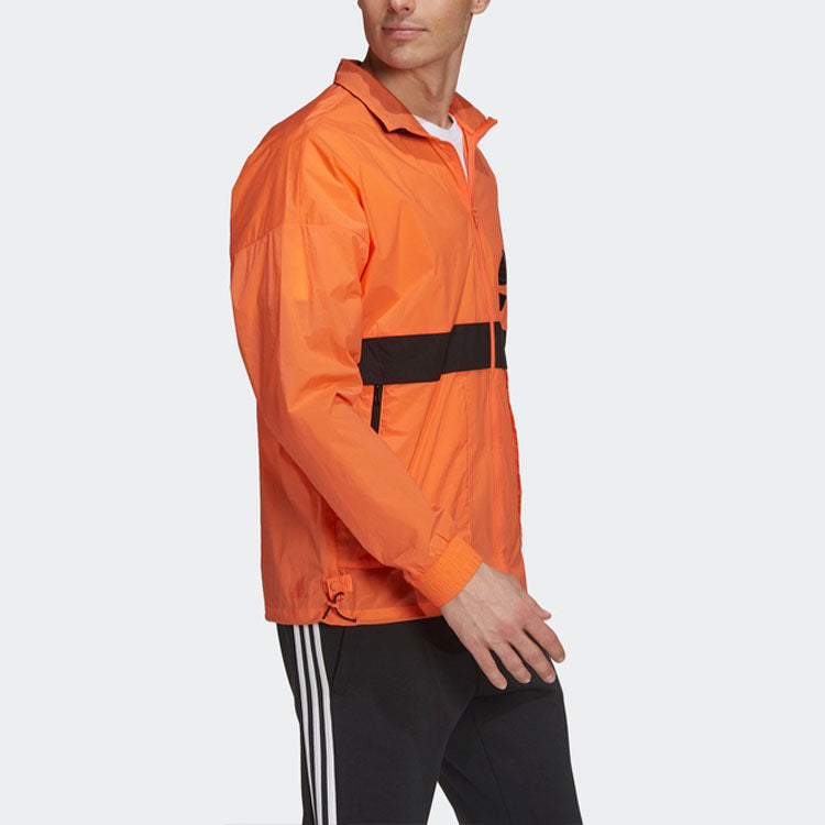 adidas Zipper Big Pocket Contrasting Colors Sports Jacket Orange Yellow GU1757