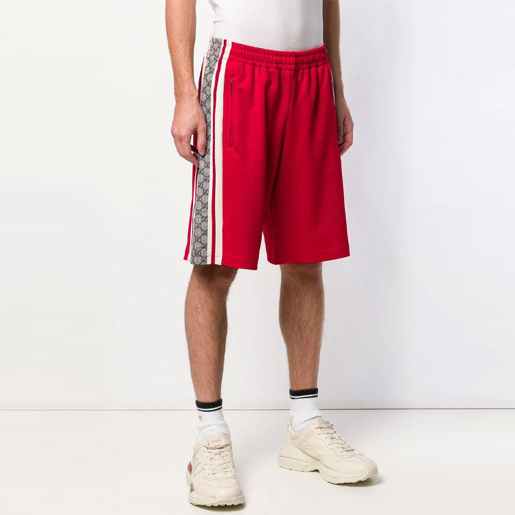 Men's Gucci Side Logo Knit Shorts Red 553921-XJAC0-6116