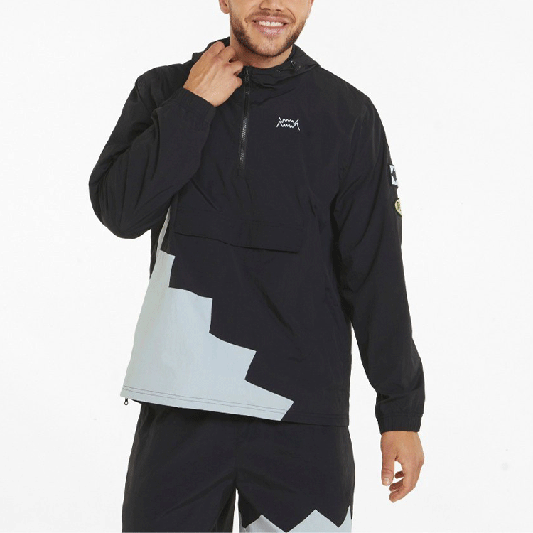 PUMA Short Corner Basketball Windbreaker Jacket 'Black' 534185-01
