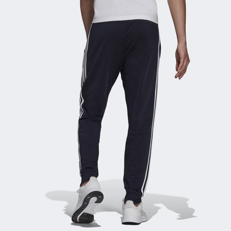 adidas Essentials Warm-Up Tapered 3-Stripes Track Pants 'Black' H46106