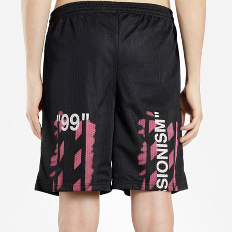 Off-White C/O Virgil Abloh Men'S Black Diag Stencil Mesh Shorts OMCI005R191010151028