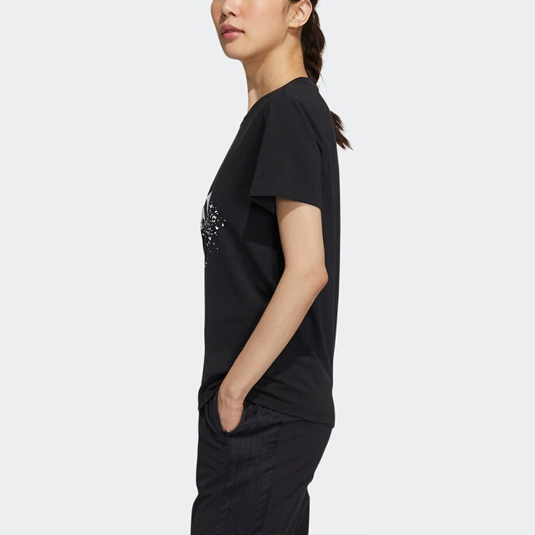 (WMNS) adidas Str Tee Gfx Logo Printing Sports Round Neck Short Sleeve Black T-Shirt GP0599
