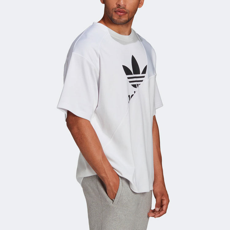 Men's adidas originals Bld Tricot In T Logo Sports Splicing Short Sleeve White T-Shirt HG1439