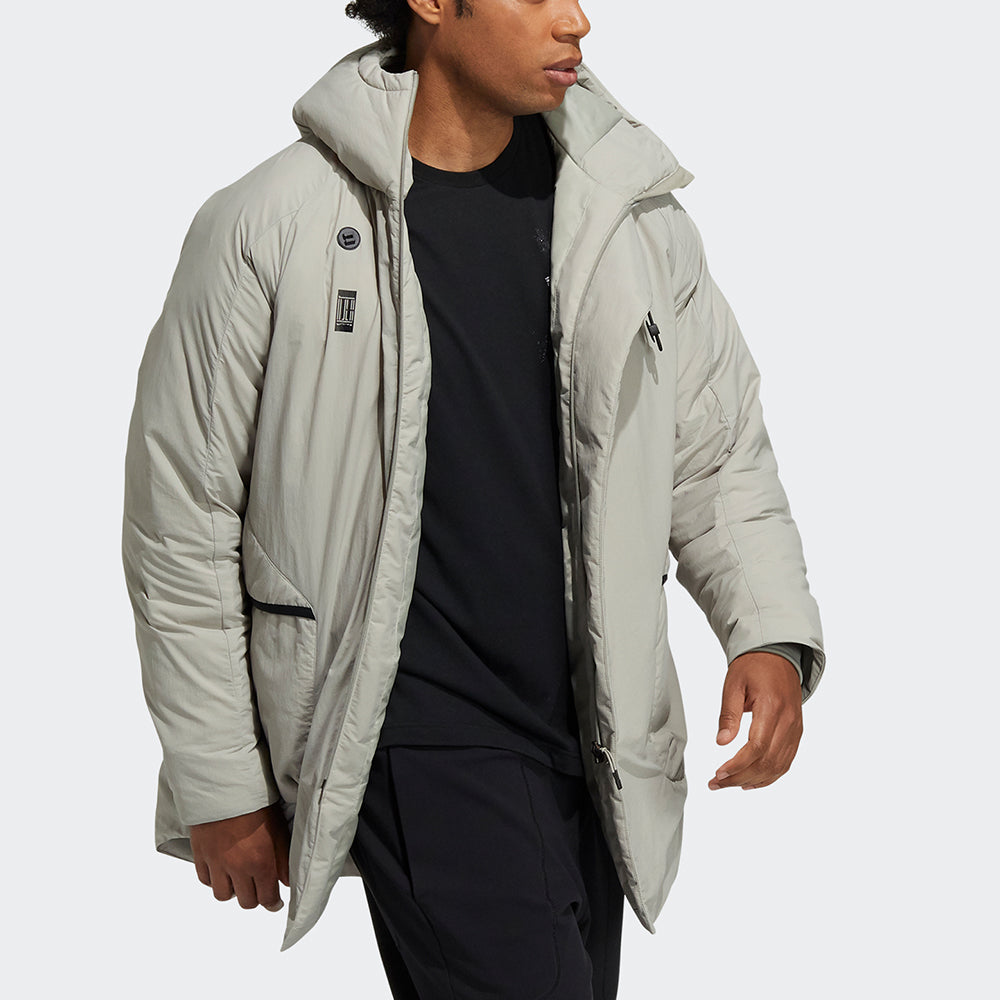 adidas Wuji Down Jkt Series Outdoor Sports Stay Warm mid-length hooded down Jacket Gray H23103