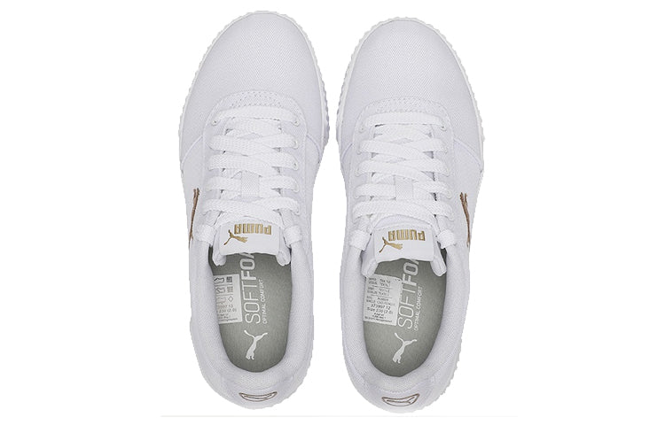 (WMNS) PUMA Carina Summer Cat Leisure Board Shoes White/Golden 373997-12
