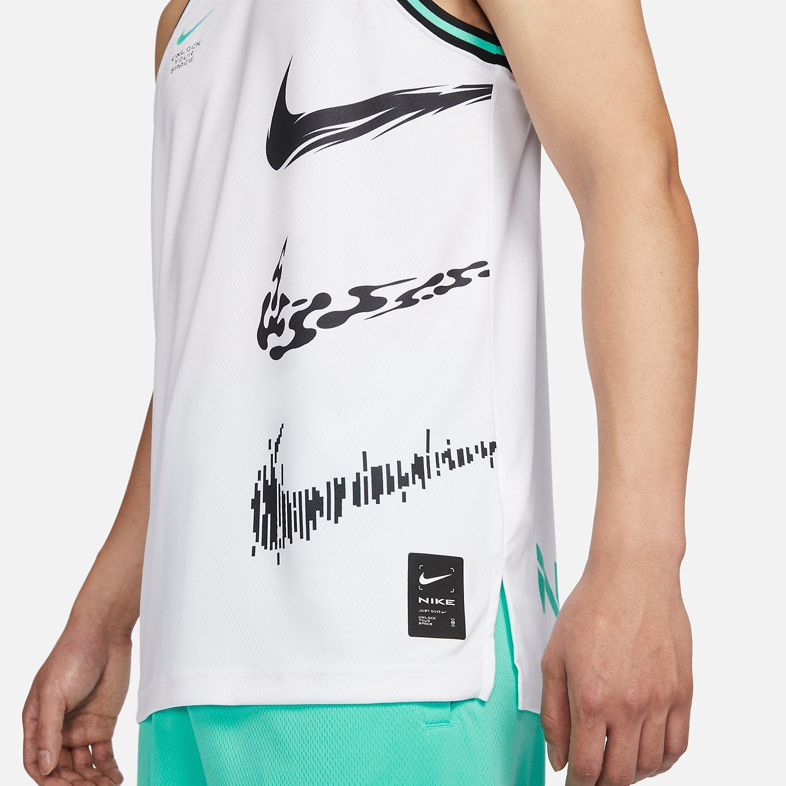 Nike DNA Unlock Your Space Basketball Jersey 'White' FJ7228-100